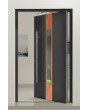 PIVOT V08 - porte d'entrée en aluminium avec décor bois