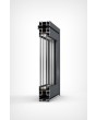 Porte pliante accordéon en verre et aluminium à 3 vantaux