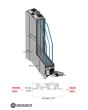 LIM SG3 - Porte extérieure en aluminium à charnières personnalisable avec vitrail