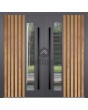 LIM RAIL4 double - porte double en aluminium avec lames verticales et fenêtre