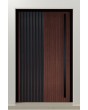 PIVOT RAIL6 - porte pivotante en aluminium avec lames verticales noires en profilés d'aluminium