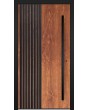 LIM RAIL6 - porte d'entrée en aluminium avec lames verticales noires en profilés d'aluminium