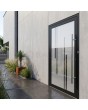 LIM Glass S10 -porte d'entrée en aluminium dépoli avec décor transparent
