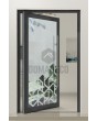 PIVOT Glass S12 - porte pivotante en aluminium dépoli avec décor transparent