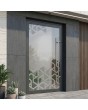 Porte d'entrée extérieure anthracite dépolie avec décor transparent