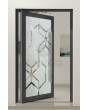 PIVOT Glass S13 - porte pivotante en aluminium dépoli avec décor transparent