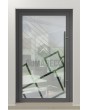 PIVOT Glass S14 - porte pivotante en aluminium dépoli avec décor transparent