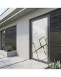 Porte principale anthracite dépolie avec motif transparent