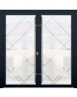 LIM GLASS double S – double porte dépolie en aluminium avec motif transparent