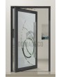 PIVOT Glass S - porte pivotante en aluminium dépoli avec motif transparent