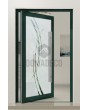 PIVOT Glass S - porte pivotante en aluminium dépoli avec motif transparent