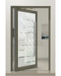 PIVOT Glass S20 - porte pivotante en aluminium dépoli avec motif transparent