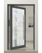 PIVOT Glass S21 - porte pivotante en aluminium dépoli avec motif transparent