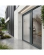 LIM Glass S23 - porte d'entrée lait en aluminium avec adresse transparente