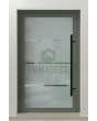 PIVOT Glass S3 - porte pivotante en aluminium dépoli avec trois bandes transparentes