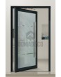 PIVOT Glass S3 - porte pivotante en aluminium dépoli avec trois bandes transparentes
