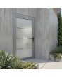 Porte d'entrée grise dépolie avec trois bandes transparentes