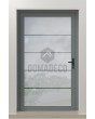 PIVOT Glass S4 - porte pivotante en aluminium dépoli avec quatre bandes transparentes