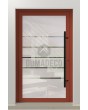 PIVOT Glass S5 - porte pivotante en aluminium dépoli avec cinq bandes transparentes
