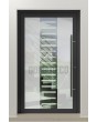PIVOT Glass S6 - porte pivotante en aluminium dépoli avec décor transparent