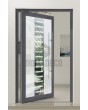 PIVOT Glass S6 - porte pivotante en aluminium dépoli avec décor transparent