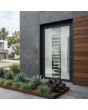 Porte simple en aluminium anthracite avec décor transparent
