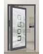 PIVOT Glass S2 - porte pivotante en aluminium dépoli avec deux bandes transparentes