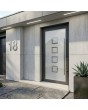 Porte d'entrée en sable anthracite avec décor transparent