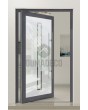 PIVOT Glass S2 - porte pivotante en aluminium dépoli avec deux bandes transparentes