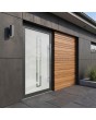Porte d'entrée dépolie d'origine anthracite avec décor transparent