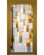 LIM SG2 - Porte battante extérieure en aluminium avec vitrail sur mesure