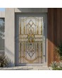 Porte pivotante extérieure en aluminium avec vitrage teinté gris