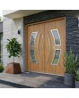 Porte double d'extérieur en métal haute sécurité, couleur anthracite, avec vitrage