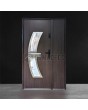 Porte d'entrée extérieure en wengé à vendre avec panneau latéral