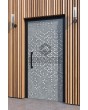 LIM Squares - front aluminium door with squares texture of milled metal