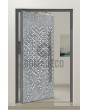 PIVOT Squares - porte pivotante avec texture carrée en métal fraisé