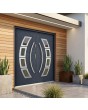 Porte double d'extérieur en métal haute sécurité, couleur anthracite, avec vitrage