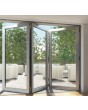 Porte pliante accordéon en verre et aluminium à 3 vantaux