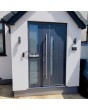 Porte d'entrée moderne et élégante en aluminium anthracite