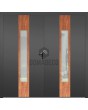 LIM v08 double - double porte d'entrée à charnières en aluminium avec décor en bois et verre