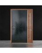 Porte d'entrée pivotante en aluminium avec décor en bois