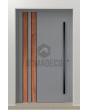 LIM V28 - porte d'entrée en aluminium avec décor en bois