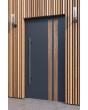 LIM V28 - porte d'entrée en aluminium avec décor en bois