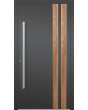 LIM V28 - porte d'entrée en aluminium avec décor en bois