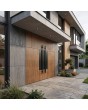 LIM v35 double - porte d'entrée double en aluminium avec texture et décor bois