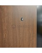 PIVOT V35 - porte d'entrée en aluminium texture bois avec décor inox