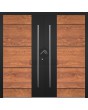 LIM v36 double - double porte d'entrée en aluminium avec décor en bois