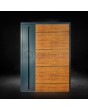 Porte d'entrée pivotante en aluminium anthracite avec décor bois