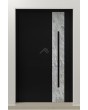 LIM V41 - porte d'entrée en aluminium recouverte d'une texture de pierre blanche