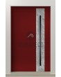 LIM V41 - porte d'entrée en aluminium recouverte d'une texture de pierre blanche